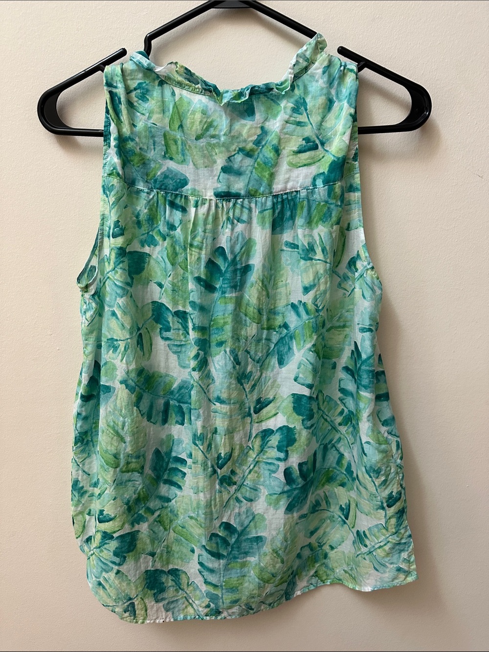 Tommy Bahama Teal and Light Green Leaf Print Sleeveless Camisole - Picture 5 of 5